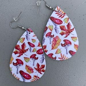 Fall faux leather earrings (mushrooms/leaves)